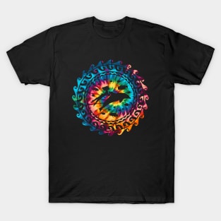 Dolphin and freediver Rainbow Tie Dye T-Shirt